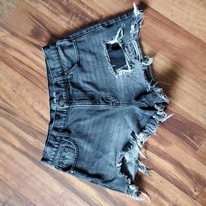 No Boundries High Rise Black Denim Jean Shorts